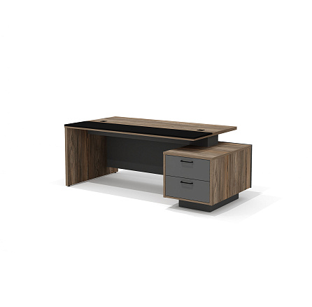 BR-18R Стол руководителя 210х115х76 Bruno Делиос/антрацит