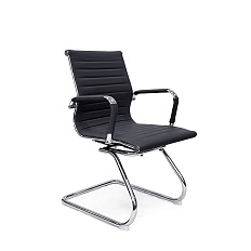 RT-04S Кресло экокожа, полозья хром обивка черный 40