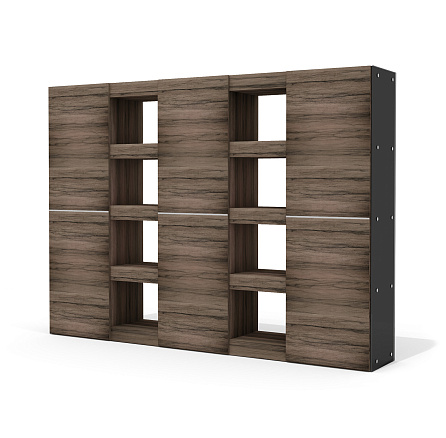 GS-7M + GS-9 (x2) Шкаф-гардероб Глазго лимба темная / стекло тонированное