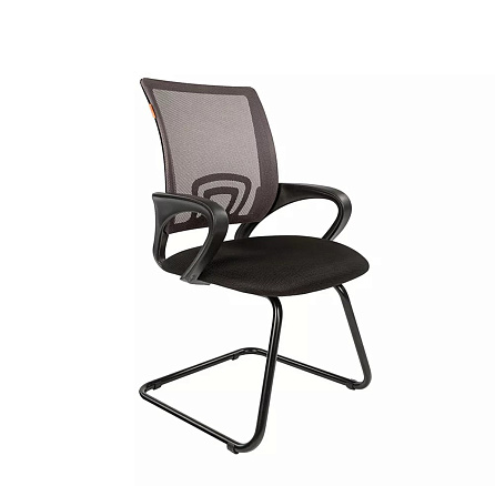 696V Кресло ткань, полозья металл обивка серый TW-04, каркас черный ID 7018104