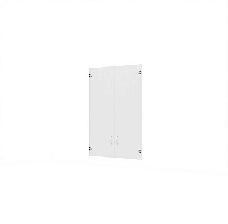 А-01.2 Двери средние стеклянные 78x0,5x116 см, Агат стекло прозрачное ясень/палдао