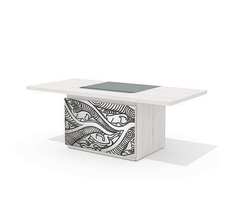 TS-200 + TS-100.4 Стол руководителя с траверсом Time.S дуб Эльза