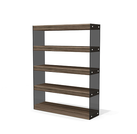 GS-6M Стеллаж Glass.Go лимба темная/стекло тонированное