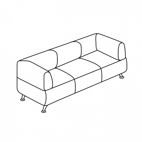 Мягкая офисная мебель: Вейт 3 трёх-местный диван.