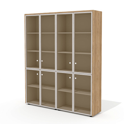 Шкаф для документов со стеклом (комплектация 44) 163,6х37х200,8 Рио Директ / Rio Direct вяз швейцарс