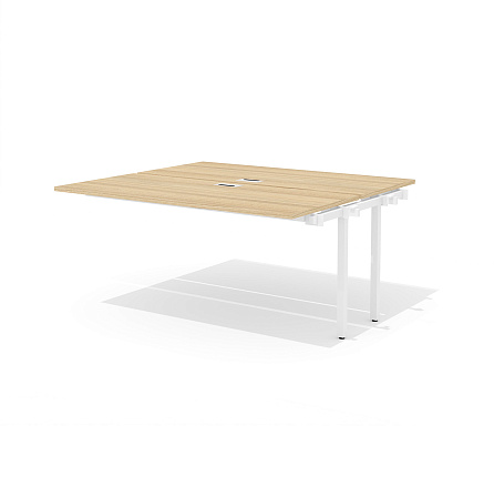RM-2.1 (x2) + F-62M Промежуточный сдвоенный стол прямой с люком на металлокаркасе Rio Project швейцарский вяз / белый