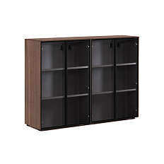 109 723 ECL 01 Шкаф со стеклом 162x44xh119,5 Enzo эвкалипт мореный/ черный