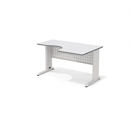 АМК-33R + ОА-01/1400 Эргономичный стол на металлокаркасе правый Агат светло-серый