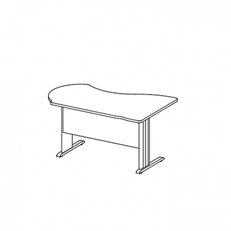 Офисная мебель для персонала: Стол асимметричный на металлокаркасе B111/1 левый.