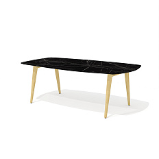 REM-220 Стол для переговоров 220x120x75 Remo мрамор черный/металл черный