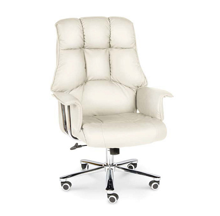 Президент H-1133-70-5 leather Кресло кожа+к/з слоновая кость, крестовина сталь+хром
