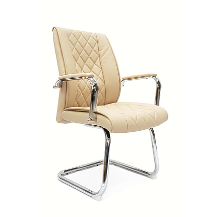 RT-720BS Кресло экокожа, полозья хром обивка бежевый 70