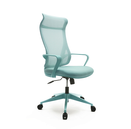 SK-3226A Кресло спинка сетка, сиденье ткань, крестовина зелён пластик, обивка зелёный DM-2907/TX-24