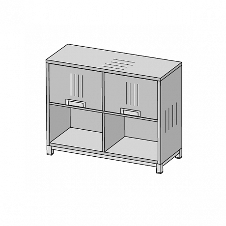 Офисная мебель для персонала: 24H430 Шкаф на алюминиевом каркасе.
