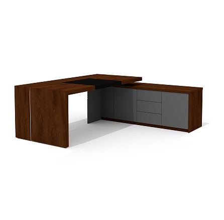 Neo-200.1R Стол руководителя 221x196x76 Art.Neo II дуб Оул/графит