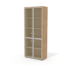 Шкаф для документов со стеклом (комплектация 6) 83,6х37х200,8  Рио Директ / Rio Direct вяз швейцарск