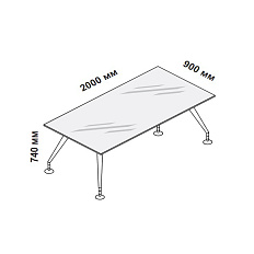 156402 Стол для кабинета со стеклянной столешницей Enosi Белый LS (68)
