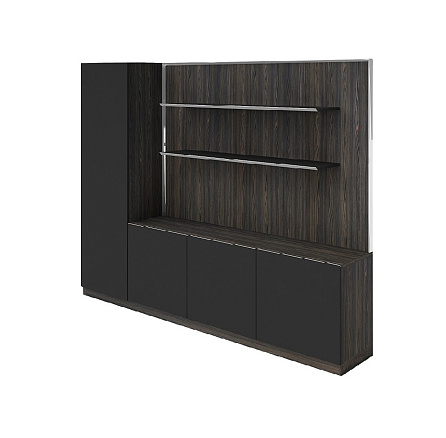 WNS2118WL Шкаф гардероб +стеллаж 2150*400 *180 Арес люкс / Ares Lux жженый дуб