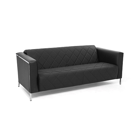 VISPO 2 Диван 2-мест. натуральная кожа 187x88x68 см черный