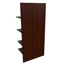 22552 Наполнение высокого шкафа с деревянными дверьми и вешалкой Kingston темный орех