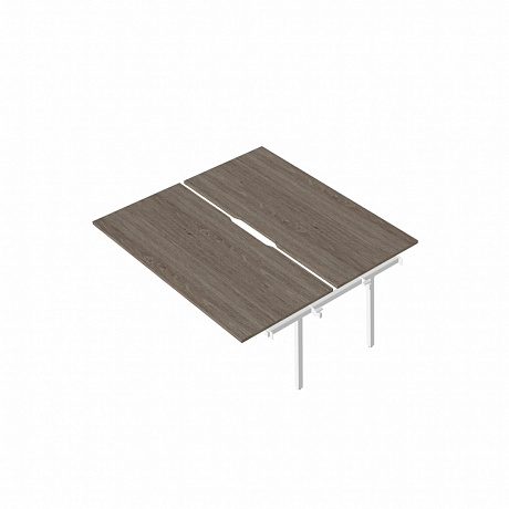 RP-1.2(x2)+F-67  Промежуточный сдвоенный стол с вырезом на металлокаркасе