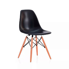 Y-971 Стул пластик, каркас дерево обивка черный