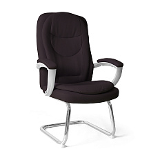 GY-6001 Кресло экокожа+кожзам, полозья хром обивка коричневый