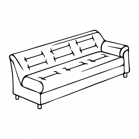 Мягкая офисная мебель: V-100 3-х местная диванная секция.