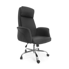 RT-5659 Кресло экокожа, крестовина хром, ТопГан обивка черный 40