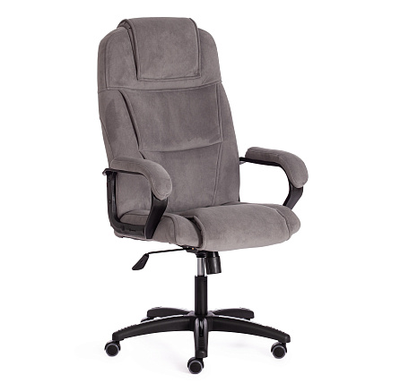 BERGAMO (22) Кресло ткань, крестовина пластик обивка серый флок 29, каркас черный, код 19362