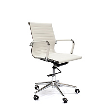 RT-04Q Кресло экокожа, крестовина хром knee-tilt обивка белый 86