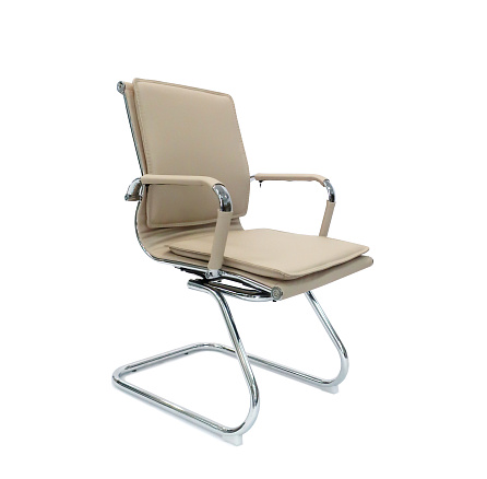 RT-07S-N Кресло экокожа, полозья хром обивка бежевый 70