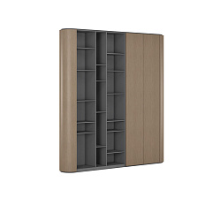 FT2525R Шкаф гардероб + стеллаж+декор элементы 2560*400*2500 FOSTER серебряная жемчужина