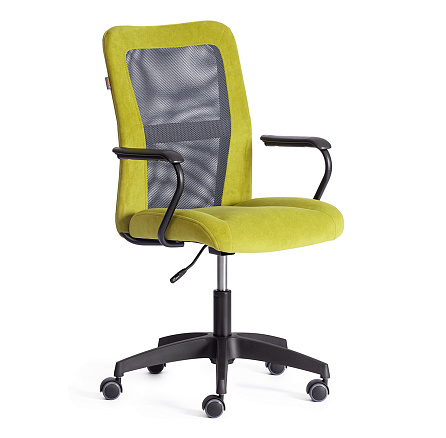 STAFF Кресло флок/ткань олива/серый 23/W-12, крестовина черный, код 21454