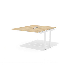 RM-4.1 (x2) + F-60M Промежуточный сдвоенный стол прямой с люком на металлокаркасе Rio Project швейцарский вяз / белый