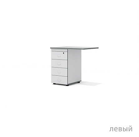 А-22+А-38т Тумба приставная с топом 79х60х75 Агат светло-серый