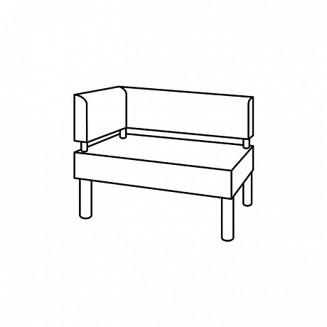 Мягкая офисная мебель: МС Угловой трехместный модуль (левый/правый).