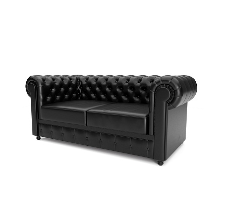 Честер-2 Диван 2-мест. 174x91x72 см Art-Vision 201 черный