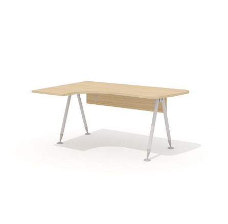GM-104L + G-86 Эргономичный стол на металлокаркасе левый Гамма дуб Виченца / беж