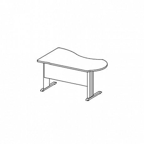 Офисная мебель для персонала: Стол асимметричный на металлокаркасе B114/1 правый.