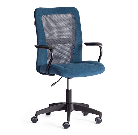 STAFF Кресло флок/ткань синий/серый 32/W-12, крестовина черный, код 21452