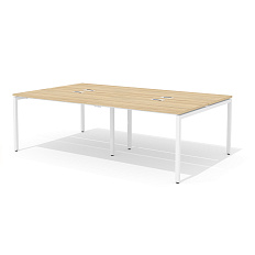 RM-4.1 (x4) + F-52M Двойная группа сдвоенного стола прямого с люком на металлокаркасе Rio Project швейцарский вяз / белый