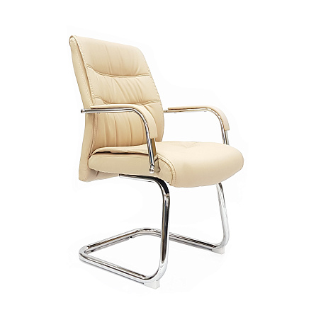 RT-333BS Кресло экокожа, полозья хром обивка бежевый 70