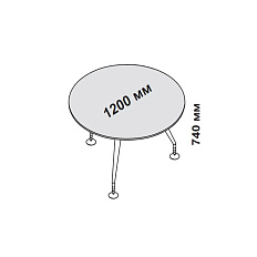 156376 Стол переговоров круглый Enosi Белый LS (68)