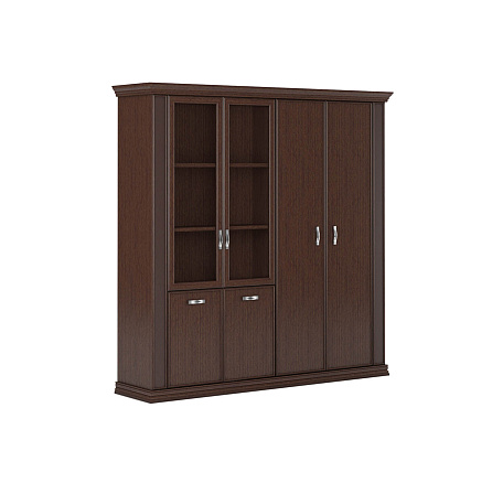 PRT902 Шкаф комбинированный с глух.и стекл дверями 2147х515х2148 PORTO венге